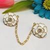 3Pcs 2023 New Cloak Brooch Vintage Flower Chain Cardigan Clip Sweater Clip Waist Clip Pointed Clip