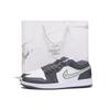 Air Jordan 1 Низкие кроссовки для баскетбола, устойчивые к скольжению и истиранию, винтажные, унисекс, черные с серым, 553558-152(Team15-SBOX)