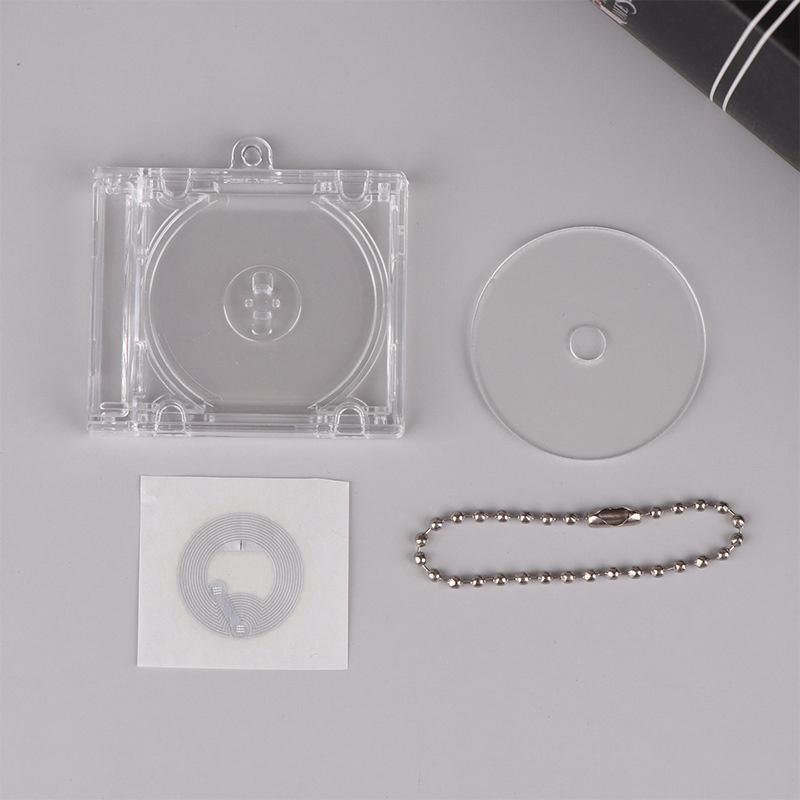 1Pc Blank Album Mini Cd Case Keychain Cd Player Keyring Peripheral Commemorative Album Key Holder For Diy Backpack Pendant