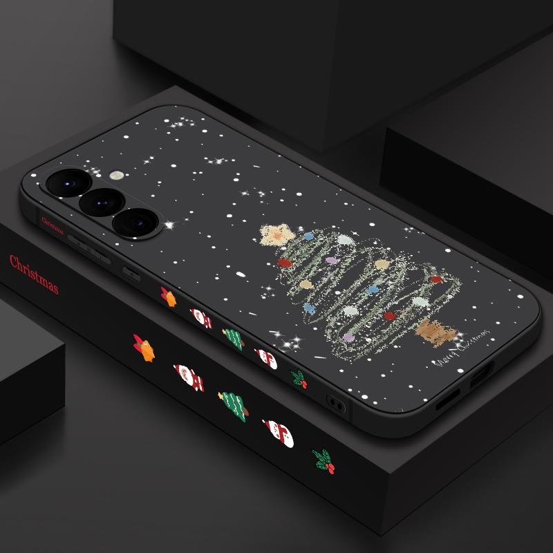 Матовый тонкий чехол Dream Merry Christmas Tree Pattern для Samsung Galaxy S24 Ultra S23 FE S22 A55 A54 A34 A35 A52, мягкий противоударный чехол из ТПУ со шнурком