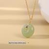 Minimalist Hetian Jade Necklace for Women - Fashionable Peace Buckle Clavicle Chain Choker Jewelry