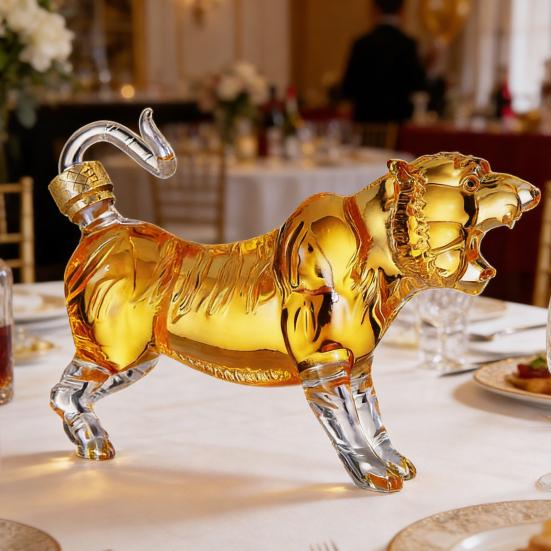 Хрустальный декантер для виски Tiger Термостойкий Ручной работы Ликер 500/1000 мл Декантер Уникальный декантер для алкоголя Подарок для вина Виски Рома