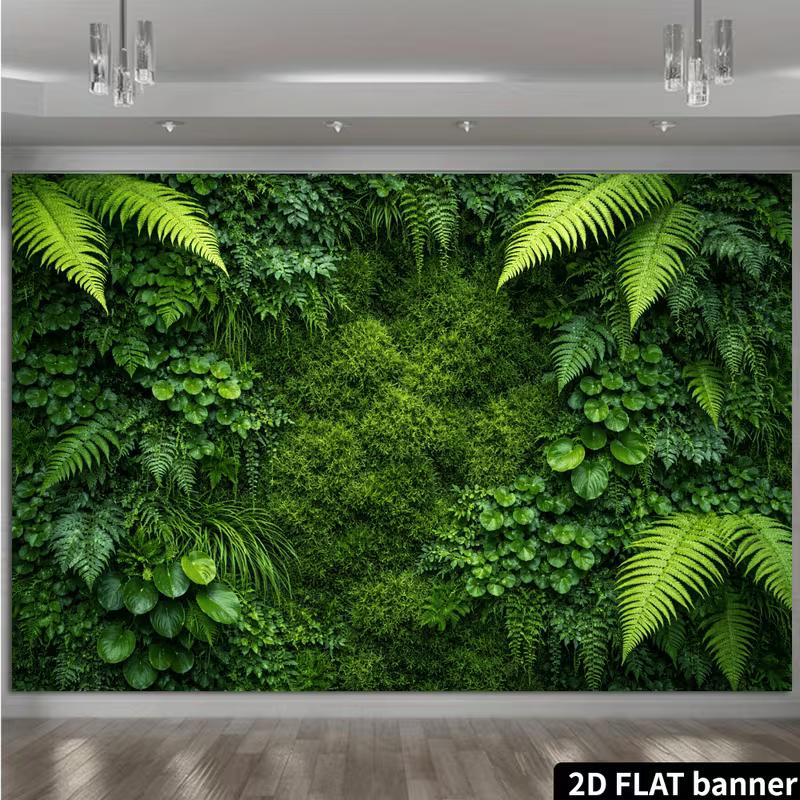 2D Tropical Fern Plant Wall Photo Backdrop Wedding Birthday Party Background