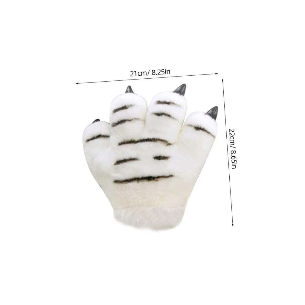 SAFIGLE 1 Piece Cat Gloves, Creative Animal Palm Gloves, Wolf Stuffed Animal Costume, Panda Plush Toy, Plush Palm Gloves, Paw Gloves, Simulation