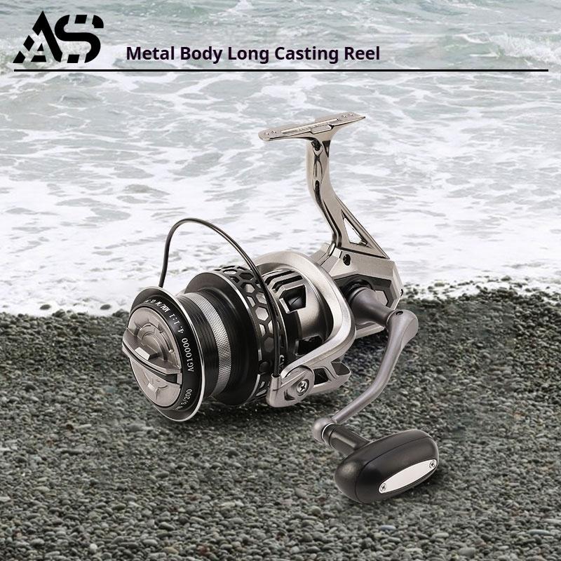 Factory  Left Hand Spinning Metal Reel 6 Bearings 5.2:1 Gear Ratio Aluminum Alloy Body Two-Speed System Stream River