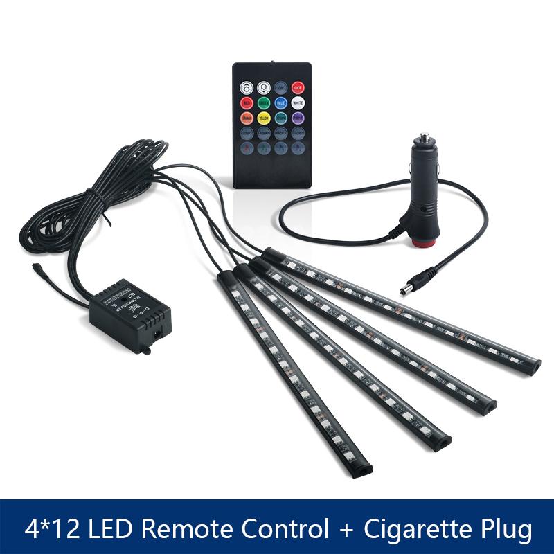 6 in 1 RGB LED Atmosphere Car Interior Ambient Light Kit Fiber Optic Strips Light By App Control DIY Music 6M Fiber Optic Band