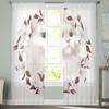 Милый белый кот венок из цветов прозрачные шторы для окна гостиной прозрачная вуаль тюль занавески для спальни домашний декор