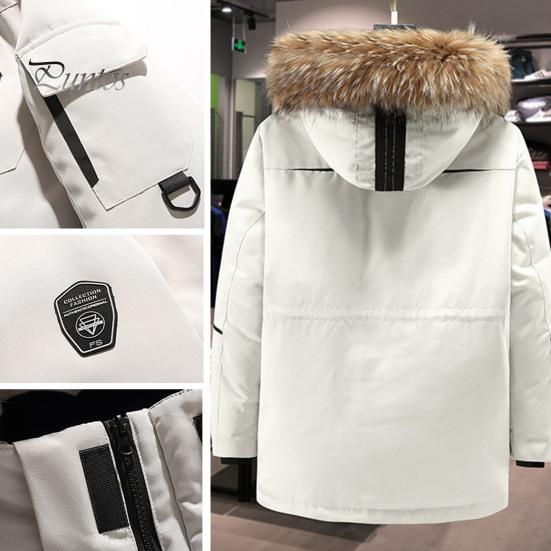 Мужская куртка-пуховик с несколькими карманами, капюшоном, отделкой из искусственного меха, длинными рукавами, ветрозащитным дизайном, уличное пальто, застежка-молния, карго-пуховик