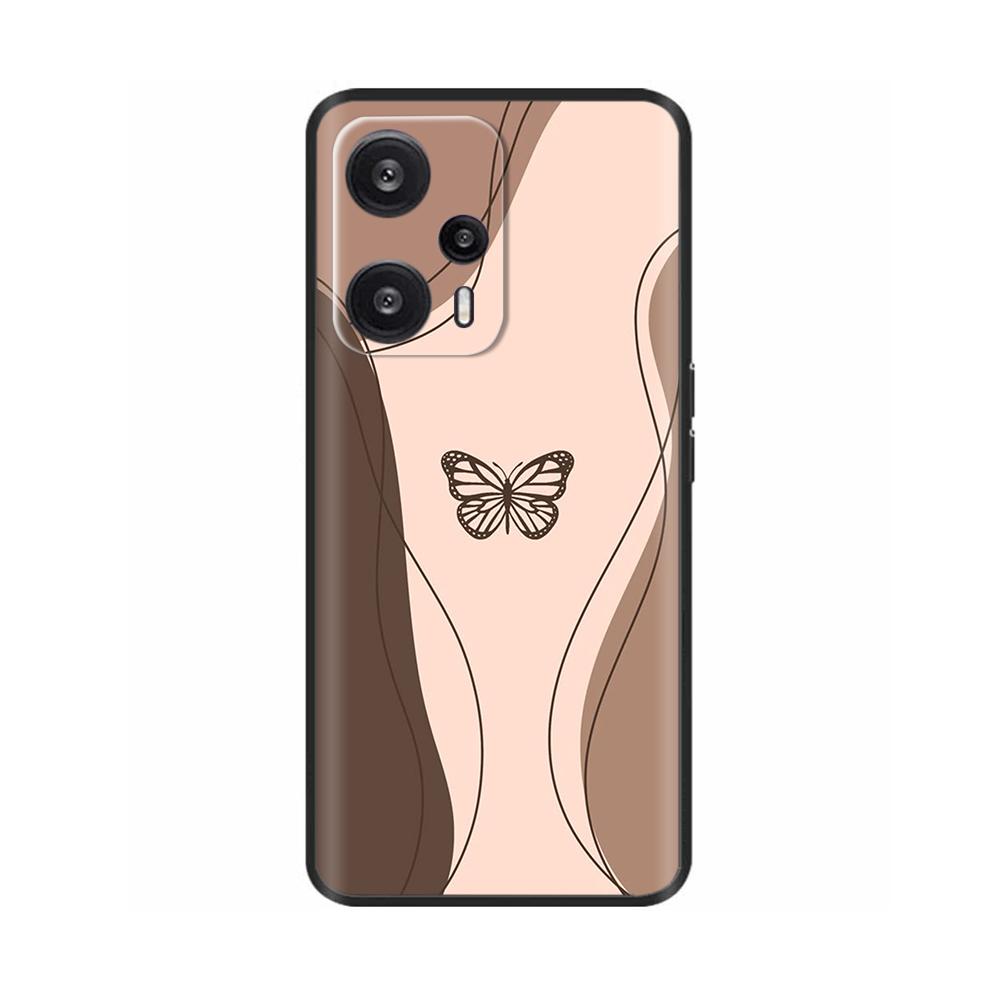Чехол для Xiaomi Poco F5 Pro Раскрашенный Цветок Задняя Крышка Полная Защита Мягкий Чехол для POCO F5 PocoF5 F5Pro Fundas Чехол для Телефона