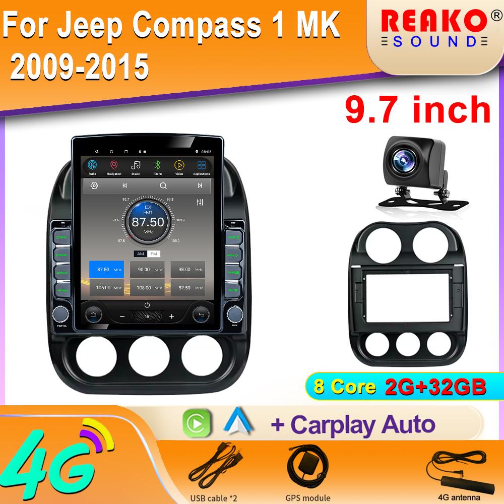 9,7-дюймовый вертикальный экран Tesla Android 12.0 автомобильное радио для Jeep Compass 1 MK 2009-2015 GPS-навигация Carplay мультимедийный плеер