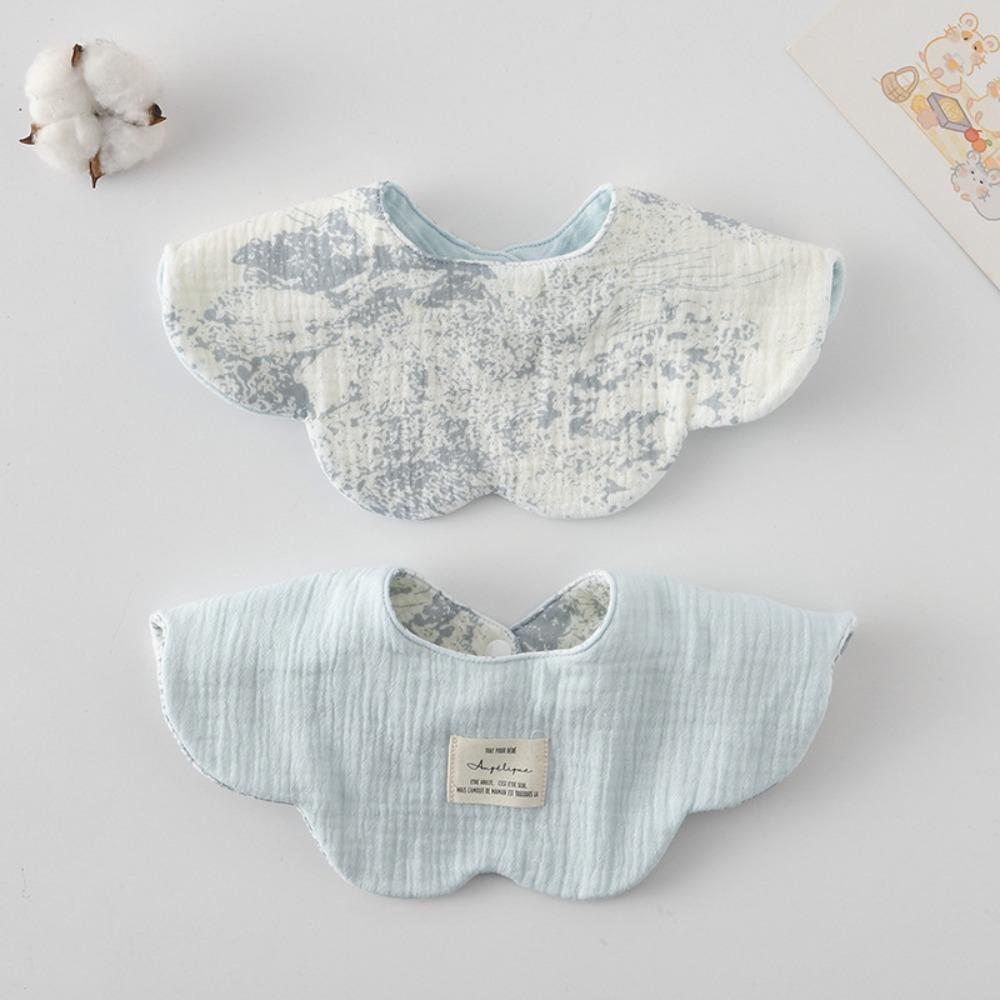 Pure Cotton Gauze Baby Feeding Bib Breathable Petal Bib Cute Drool Bib  For Kids