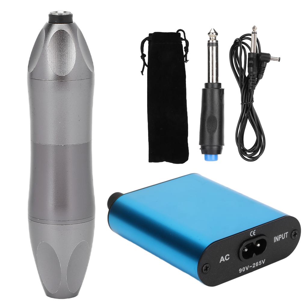 Комплект для татуировки с блоком питания, беспроводной педалью, регулируемым мотором, ручка для татуировки для начинающих