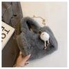 Winter New Chain Wool Bag Large Capacity Shoulder Messenger Bag for Women Portable Fur Bag