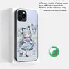 Q-версия Синяя Бабочка Подходит для iPhone 16E 17 Pro Max 15 Pro 14 13 Plus 12 mini 11 16 Air 17Pro Магнитный Стеклянный Чехол для Телефона