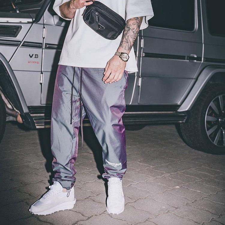 Fear of God Essentials SS20 Иридиевые трикотажные джоггеры с кулиской и флисовой подкладкой Унисекс Штаны Разноцветные FOG-SS20-302