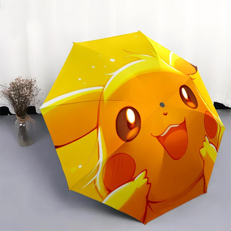 Узор Пикачу, автоматический складной зонт, портативная и складная конструкция, 8 спиц, рождественский или день рождения подарок.
