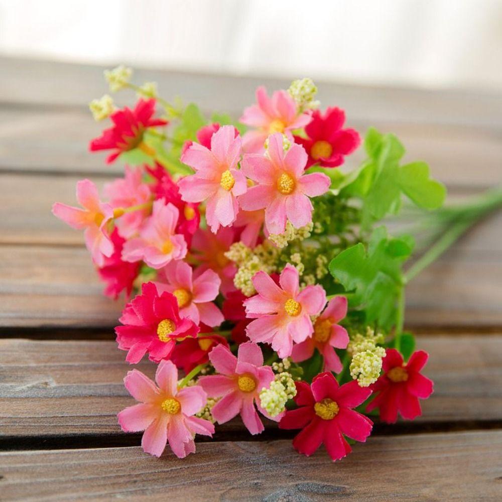 7-pronged Simulation Flower Cute Silk Flower 28 Heads Artificial Daisy Outdoor Floral