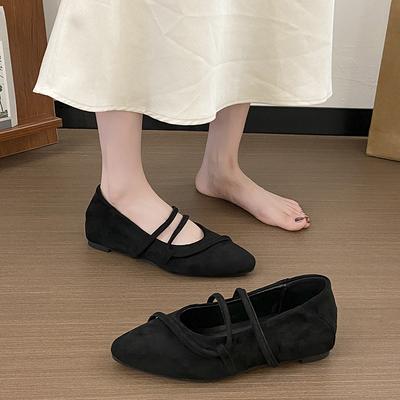 Осень 2025 новые туфли-лодочки с острым носком на тонком ремешке, модные универсальные с внутренней платформой, вечерние Мэри Джейн