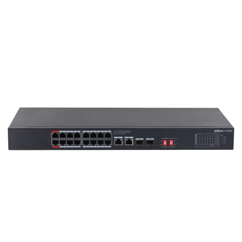 Dahua 16-Port Gigabit PoE Monitoring Switch with 2 Fiber Ports CN plug (adapter included)