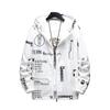 Men Sun Protection Coat Hooded Long Sleeve Pockets Zipper Placket Sun Protection Jacket Letter Print Quick Drying Fishing Outwear