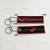 YNEPB1 Embroidery Wings Car Keychain for Honda Cars & Motorcycles Double Sided Key Fob Holder Jewelry