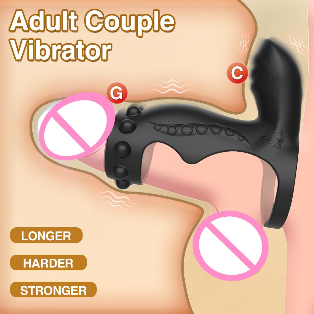 Adult Supplies Vibrating Cock Ring Clitoral Stimulation Vibrator Penis Ring G Spot Delayed Ejaculation Sex Toys for Men Couple