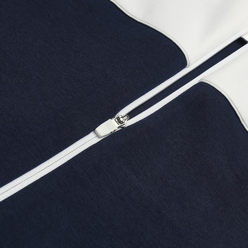 Fila Теннисный Повседневный Минималистичный Ретро Спортивная одежда Прочная Трикотажная Свободная Куртка с Цветными Блоками Мужские Куртки Нефритово-Белый A11M543502FWT