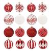 16Pcs Christmas Tree Balls Ornament DIY Accessories Shatterproof 8cm Colored Printed Plastic Ball for Holiday Party Scene Layout Christmas Balls