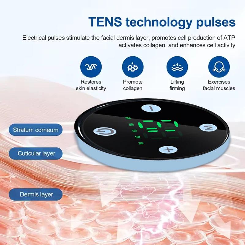 EMS Подтяжка лица Электрический ремень для похудения лица Формирование V-образного лица Устройство для подтяжки кожи Против морщин Массажер для лица