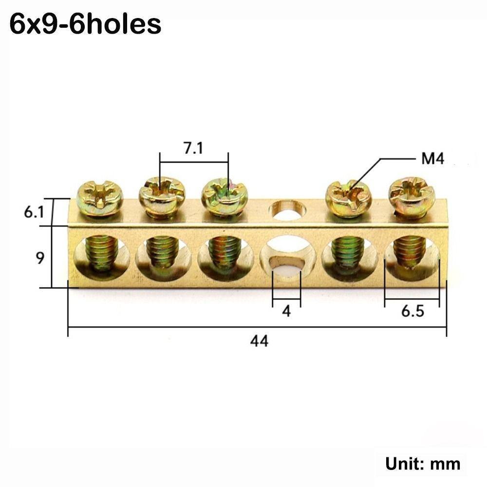 Copper Wire Connector With Hole Screw Terminal Block Brass Connection Row  Electrical