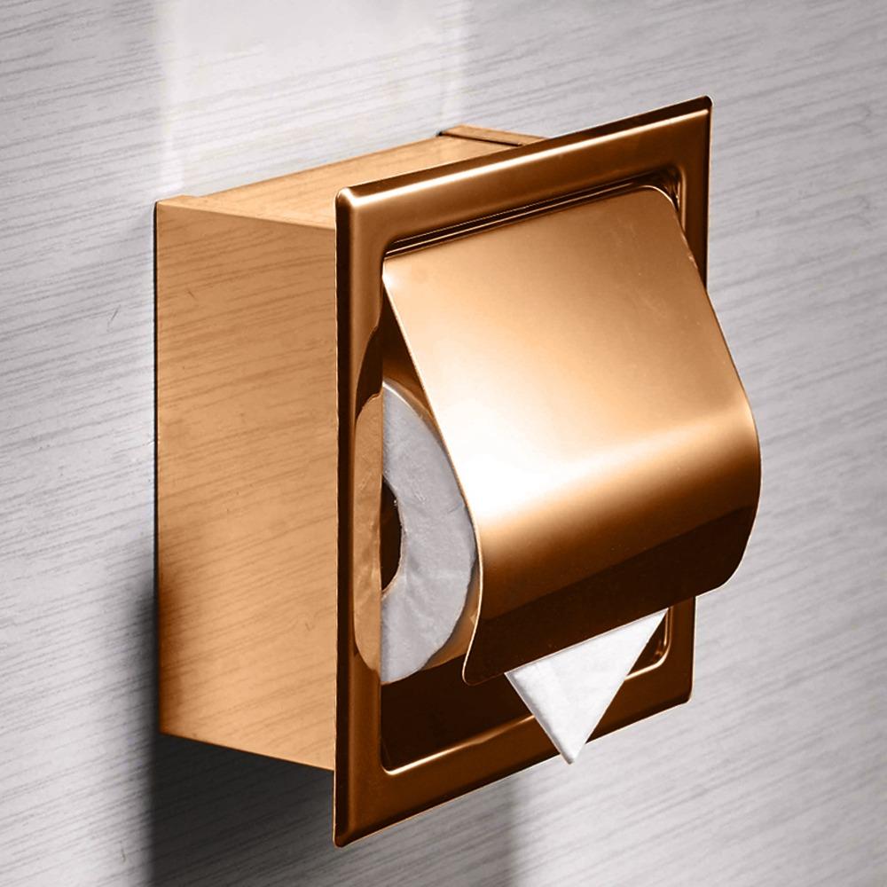 Stainless Steel Paper Towel Holder Rose Gold Toilet Paper Dispenser Bathroom Kitchen Washroom