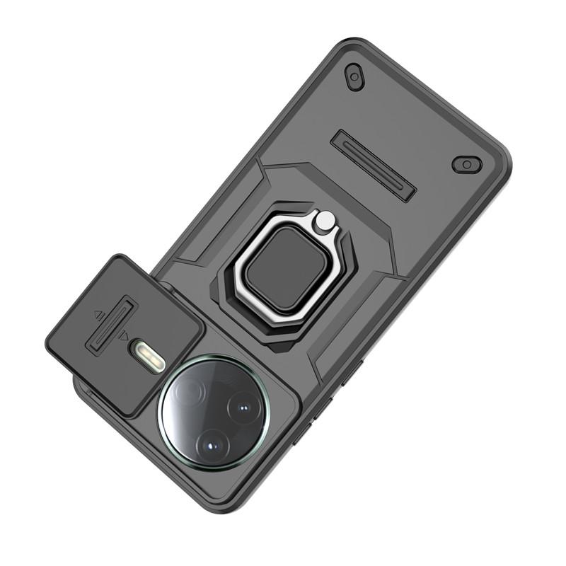 Для Xiaomi Poco F7 Pro Чехол Slide Camera Lens Чехлы Xiaomi Poco F7 Pro 5G Чехол Противоударный бронированный чехол для ПК для Xiaomi Poco F7 Pro