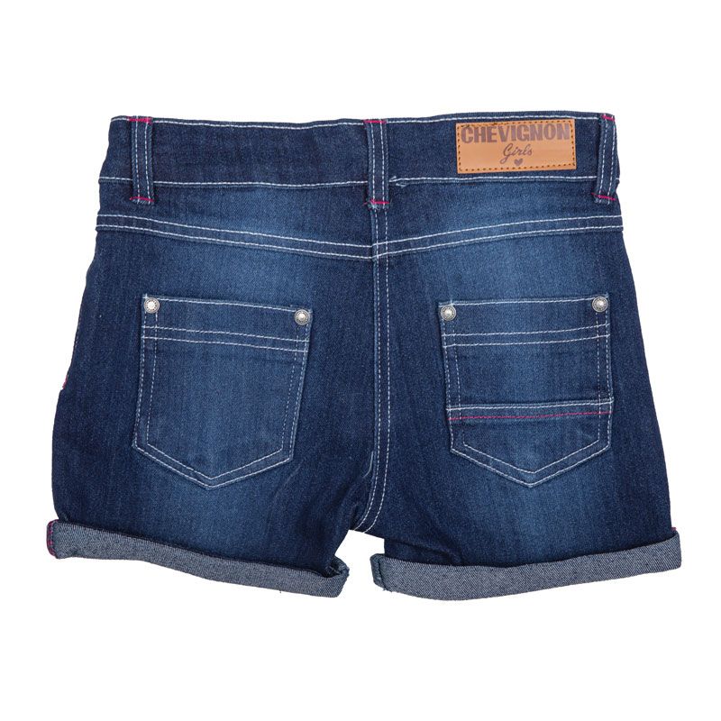 Джинсовые шорты с розовой надписью Child CHEVIGNON