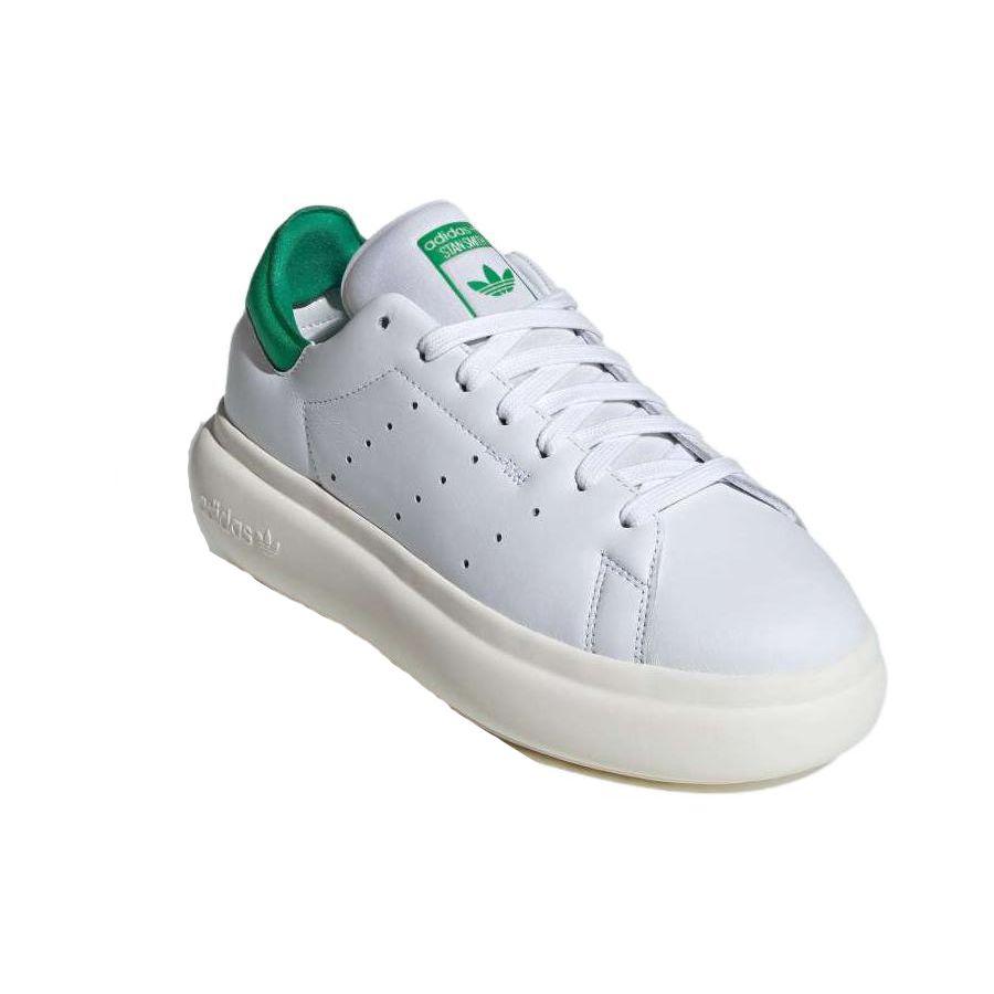 Adidas Stan Smith Бело-зеленые женские кроссовки на платформе Cloud-White Off-White ID2786