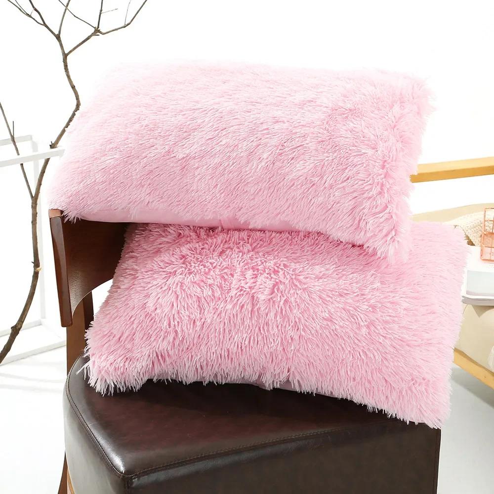 1PC Soft Fur Plush Furry Cushion Cover Bedding Pillow Case Throw Pillows Cover Classic Home Decor Pillowslip Cushion Cover 50X70