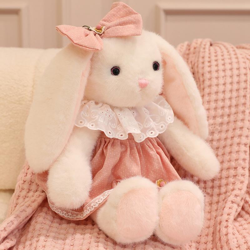New Running Rabbit Doll Plush Toy Soothing Doll Teddy Bear Baby Clothes Bear Doll Throw Pillow Birthday Gift