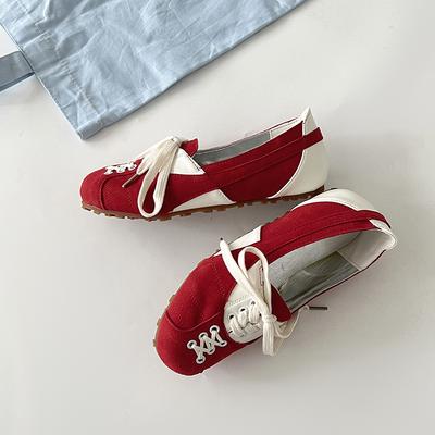 2025 Новые маленькие мужские туфли Мэри Джейн на платформе красного цвета, спортивные одинарные туфли, женские плоские тренировочные туфли