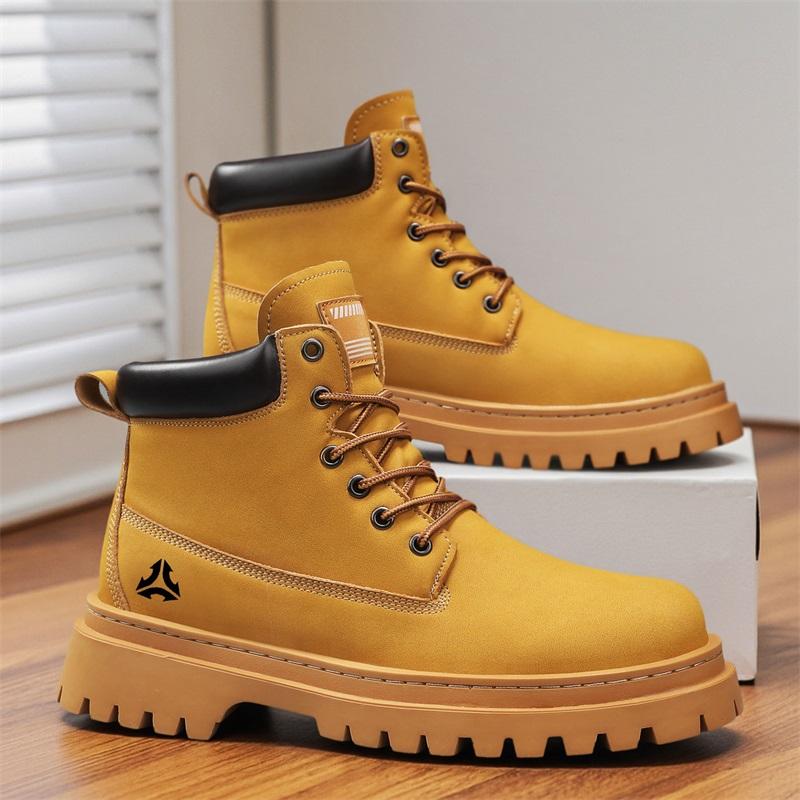 New Fashion Autumn And Winter Men's High Top Martin Boots Students Male Boys Trending Soft Sole Work Shoes Labor Protection Martin Sneakers