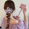 Fabric Flower Pearl Telephone Line Hair Band Fashion Simple Temperament Hair Rope Versatile Headgear Hair Accessories High Sense