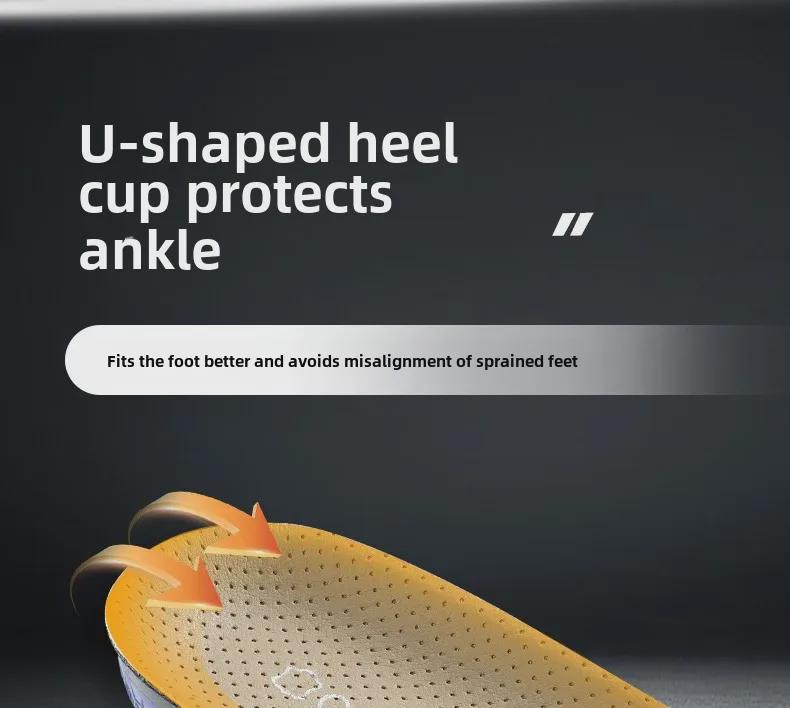 Высокоэластичная спортивная стелька из коровьей кожи: Амортизация, воздухопроницаемость, дезодорирование, поддержка свода стопы, амортизация для бега и баскетбола