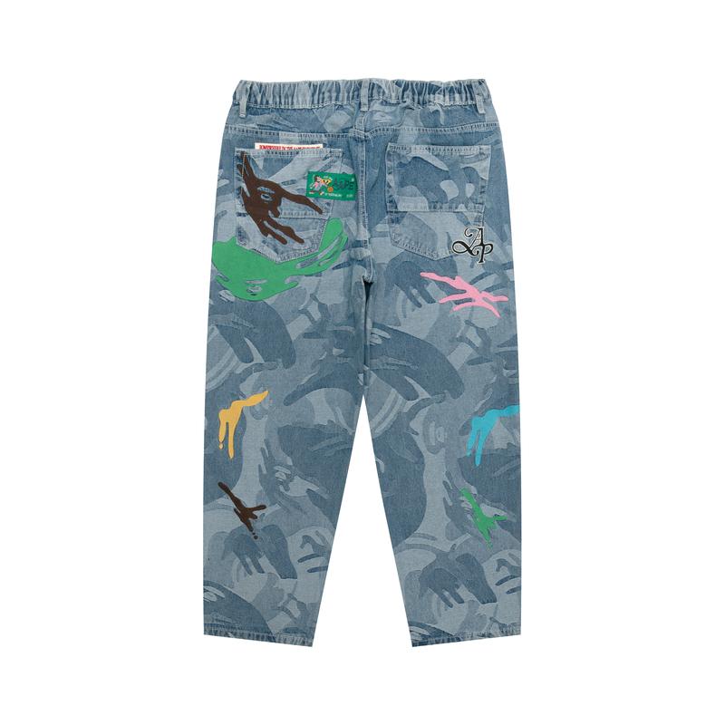 Aape By *A Bathing APE® Camouflage print Hand detail Jeans AAPPTMB687XAO