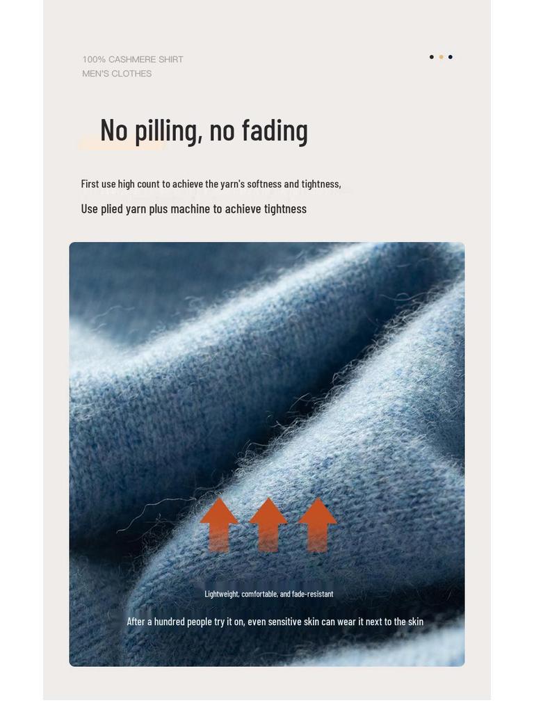 2023 Men's Plus Size Cashmere Sweater - Business Casual, Half-High Neck, Autumn/Winter Knit