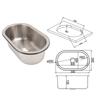 Stainless Steel Sink Basin 40mm Drain Hole 304 Stainless Steel Washbasin Concave Design Smoothing Brushed Surfaces for Camper