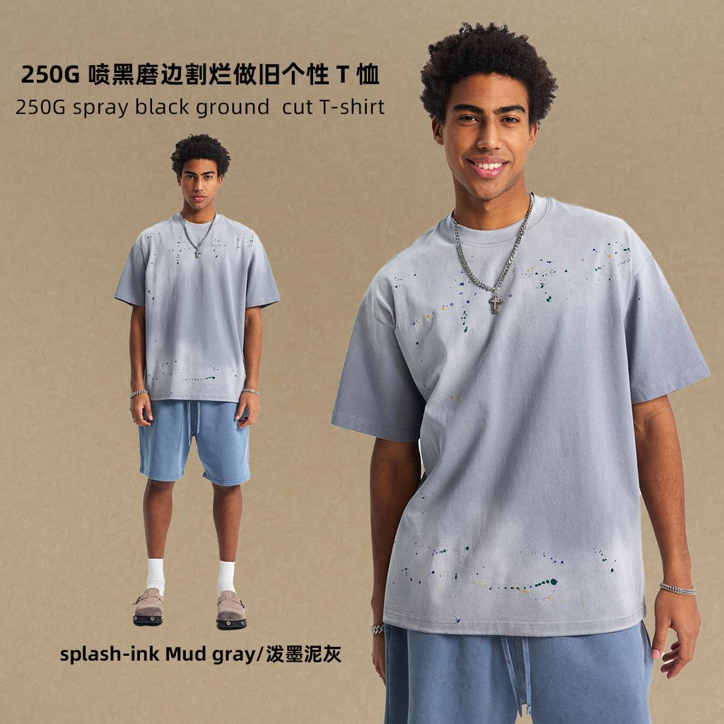 275 г/м² 100% хлопок стираная футболка с индивидуальным рисунком принт мужские футболки персонализированная футболка