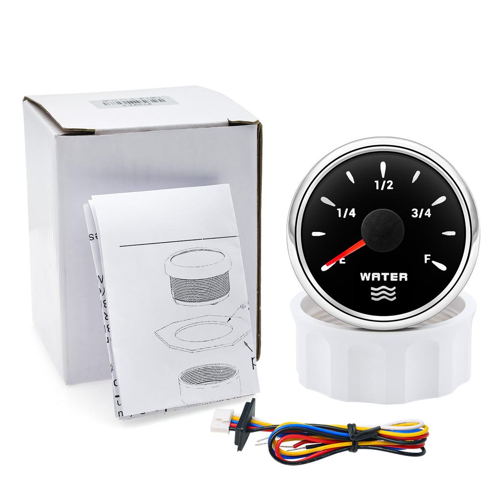 7 Colors Backlight Water Temp Gauge Fuel/Water Level Gauge Oil Press 52mm Gauge For Marine Boat Car Truck Auto Parts 12V 24V
