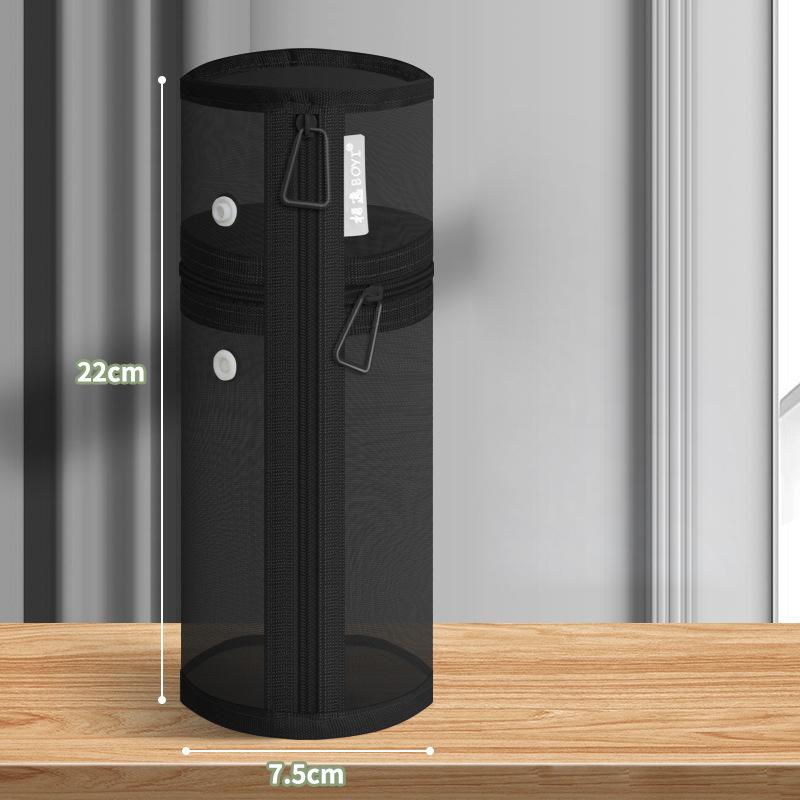 Портативная сетчатая сумка для хранения кистей для макияжа двойного назначения, большая вместимость, стоячий мешочек, удобный для путешествий, простой чехол-держатель для кистей