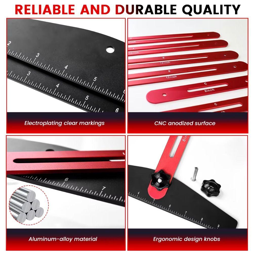 Adjustable Stair Tread Gauge Heavy Duty Stair Tread Layout Measuring Gauge Woodworking