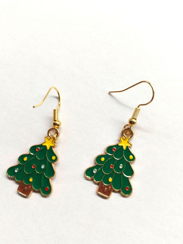 Праздничные серьги-капли с Санта-Клаусом, елкой и оленем - Милые и модные серьги с крючками