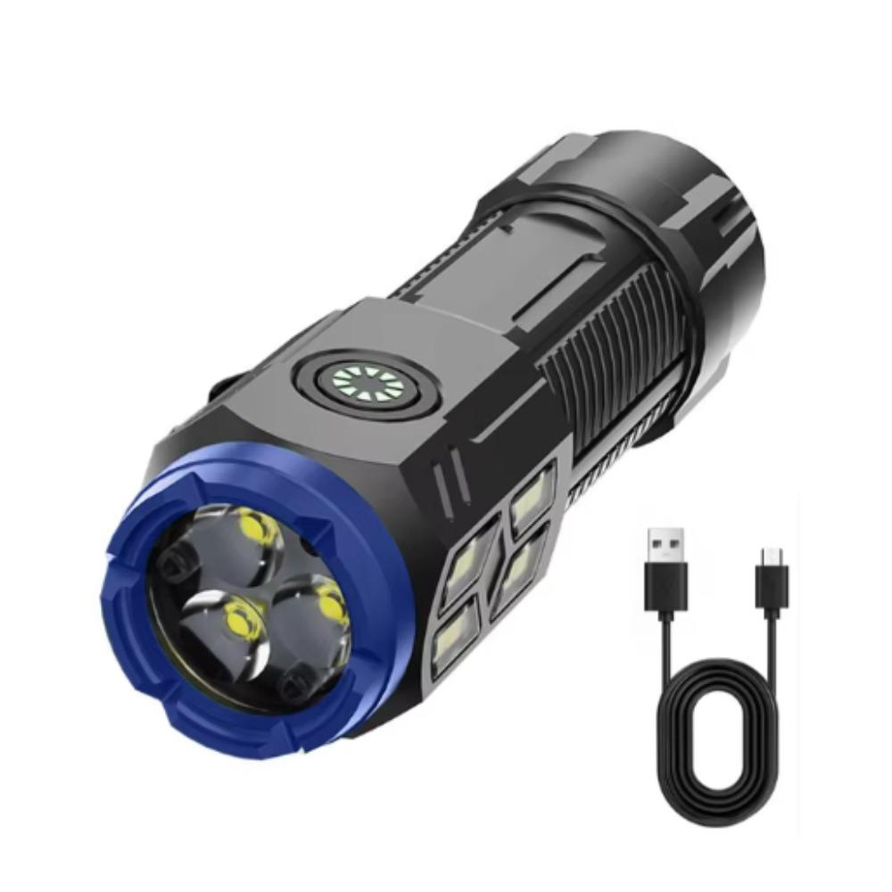 5000LM Мини Супер Яркий Фонарик Взрывная Вспышка Три Глаза Маленький Фонарик Светодиодный USB Клип Фонарик Рыбалка На Открытом Воздухе Сильный Портативный