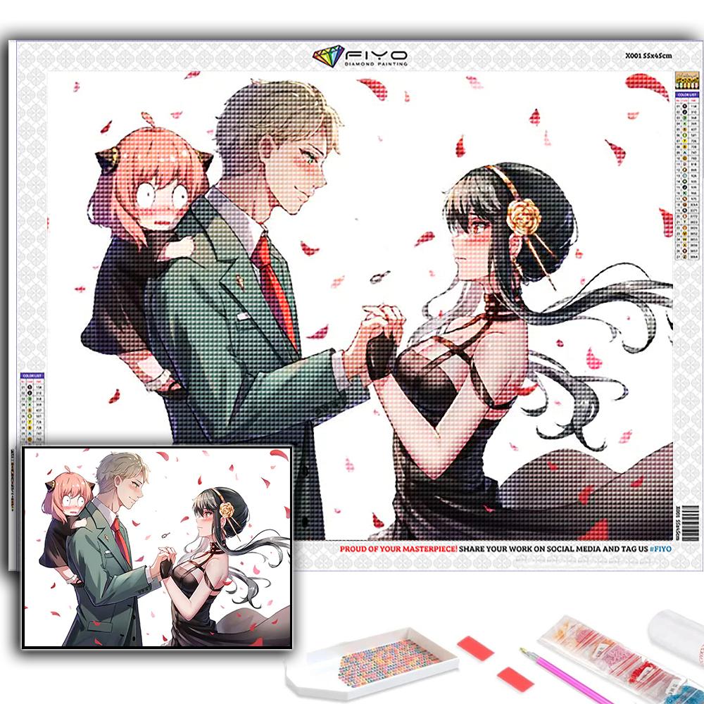 Popular 5D Diy Cross Stitch Anime Poster SPY FAMILY Painting Full Drill Cross-Stitch Crafts Kit Wall Sticker Home Decor